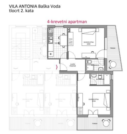 Villa Antonia Baška Voda Esterno foto